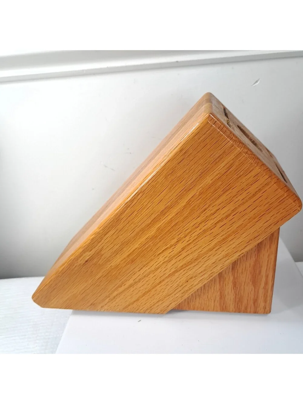 Vintage Cutco 5 Slot Knife Block Holder Wooden Wood Honey Oak knives